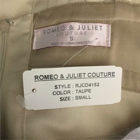 Romeo & Juliet Bandage Bodycon Mini Dress S Cream Sweetheart Adjustable Strap - Picture 7 of 7